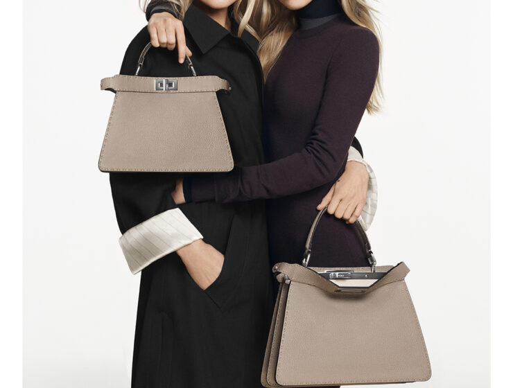 Kate and Lila Grace Moss Front Fendi 2024 Peekaboo Campaign