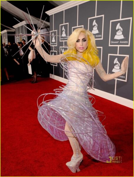 Most notably Lady Gaga wore Armani's futuristic sculpted gown in 2010 to the Grammy’s. 